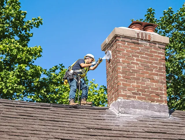 Green Chimney Sweep performing an inspection with advanced tools in Green, OH