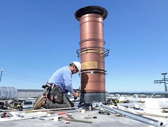 Installed chimney liner by Green Chimney Sweep in Green, OH