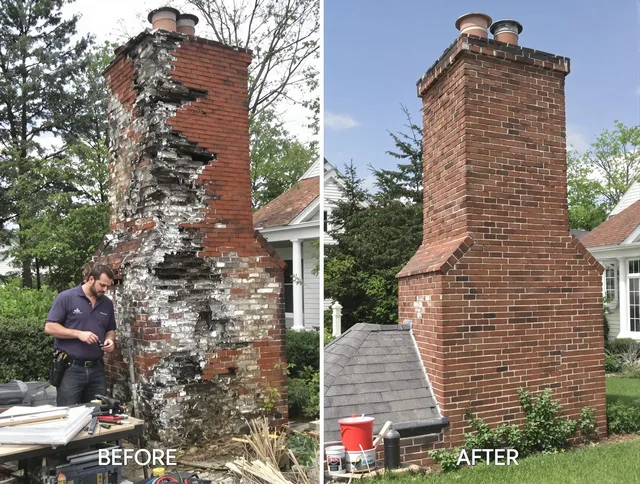 Green Chimney Sweep performing a full chimney restoration in Green, OH