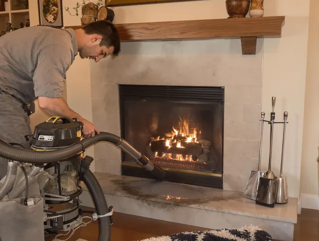 Routine fireplace upkeep by Green Chimney Sweep in Green, OH