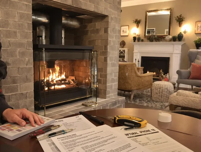 Green Chimney Sweep verifying fireplace safety measures in Green, OH